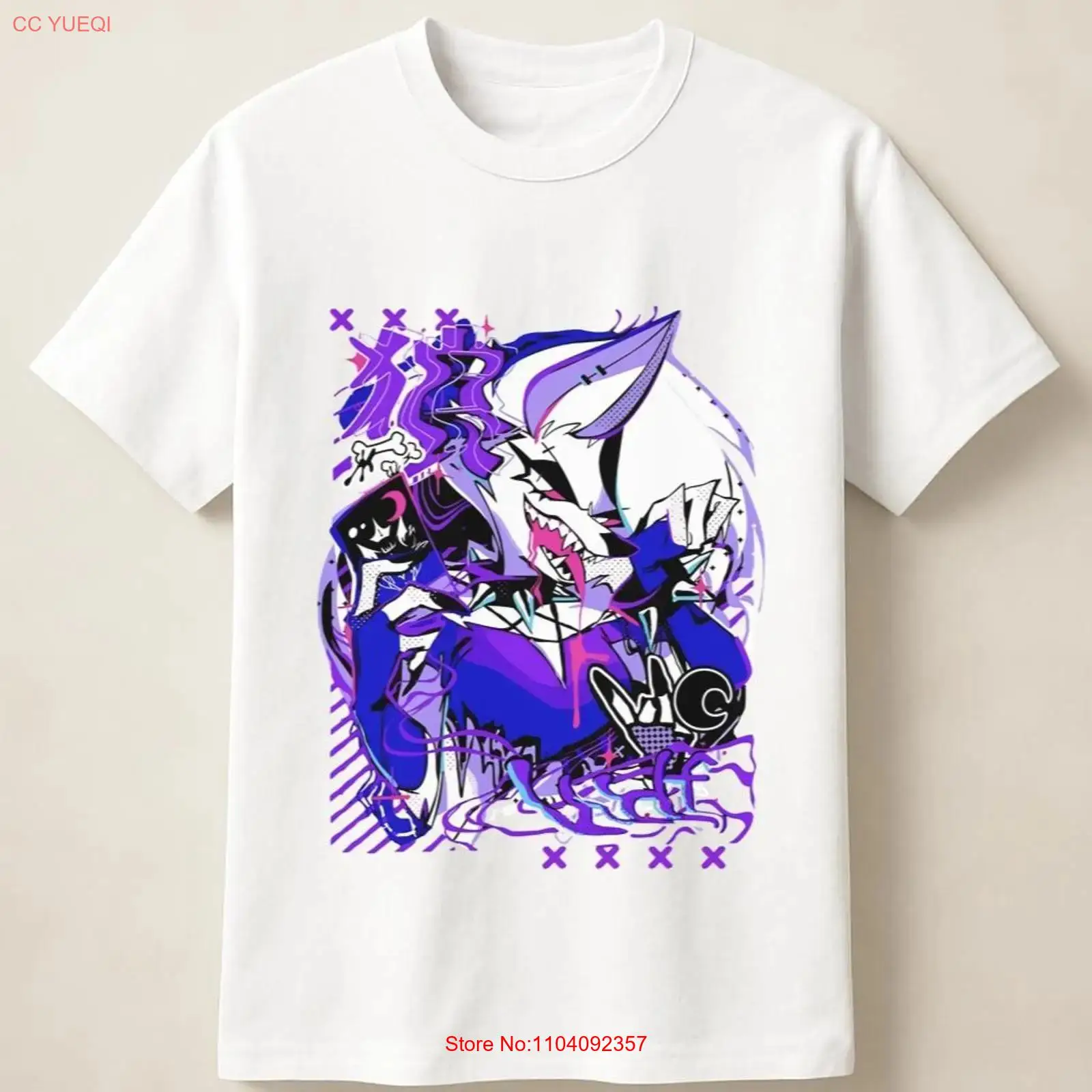 Anime Merchandise Posters - Purple Anime Wolf in Graffiti Poster