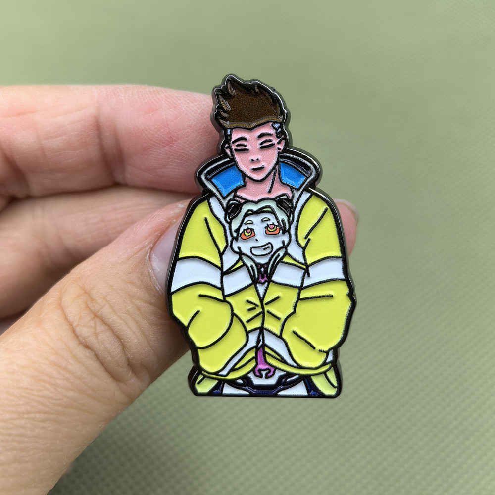 Anime Merchandise Hoodie - Cartoon Anime Enamel Pin Yellow Hoodie