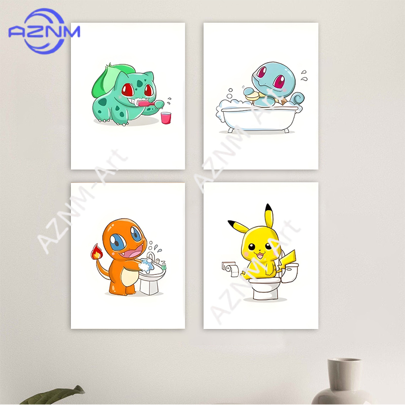 Pokemon Cartoon Funny Canvas P - đánh giá và giá Anime Merchandise Posters