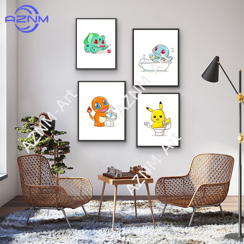 Pokemon Cartoon Funny Canvas P - đánh giá và giá Anime Merchandise Posters