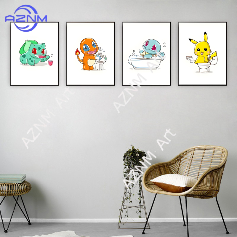 Pokemon Cartoon Funny Canvas P - đánh giá và giá Anime Merchandise Posters