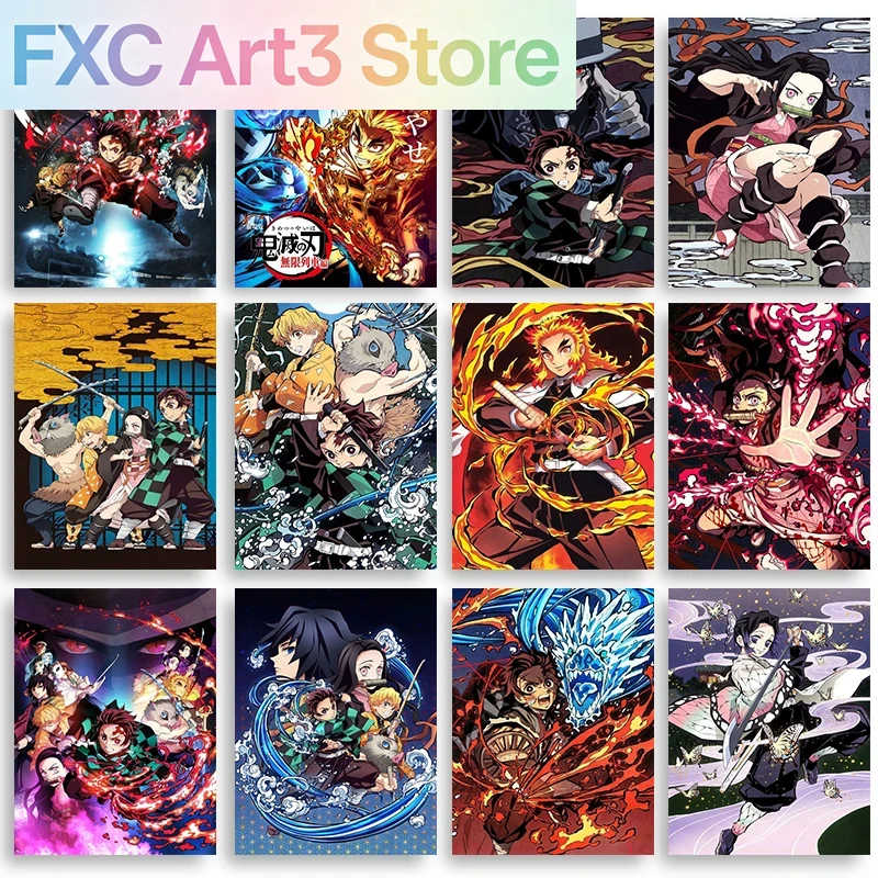 Frameless,Anime Demon Slayer C - đánh giá và giá Anime Merchandise Posters