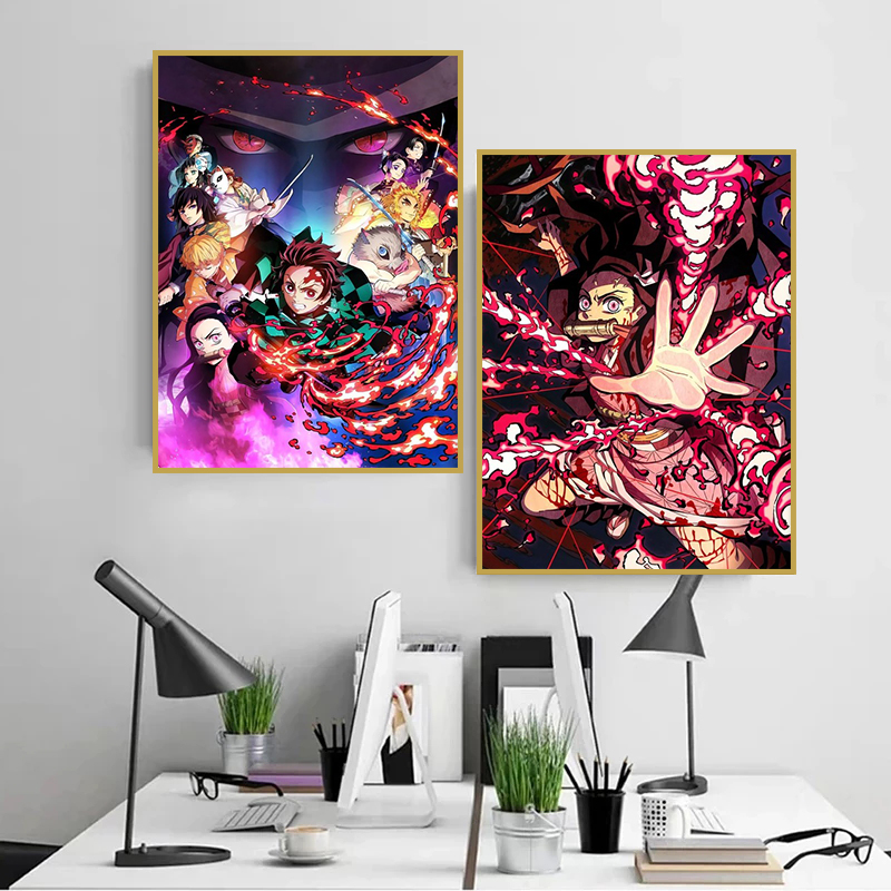 Frameless,Anime Demon Slayer C - đánh giá và giá Anime Merchandise Posters